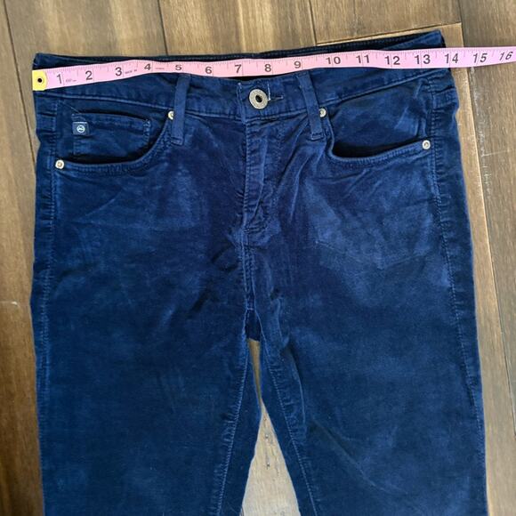 AG Adriano Goldschmied size 26 Deep Blue Skinny Jeans Low Rise Velour - Picture 4 of 11